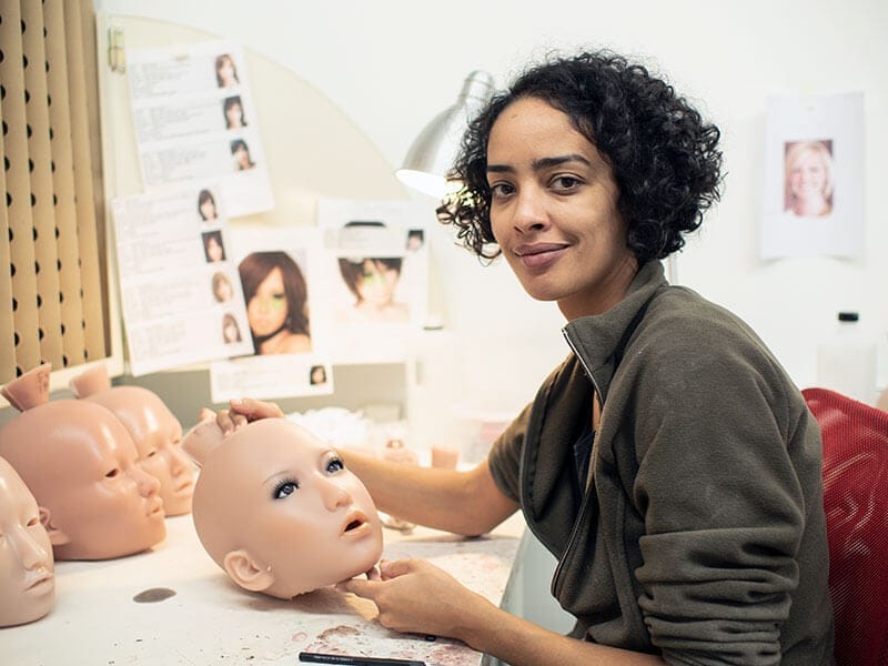 Heads of silicone dolls